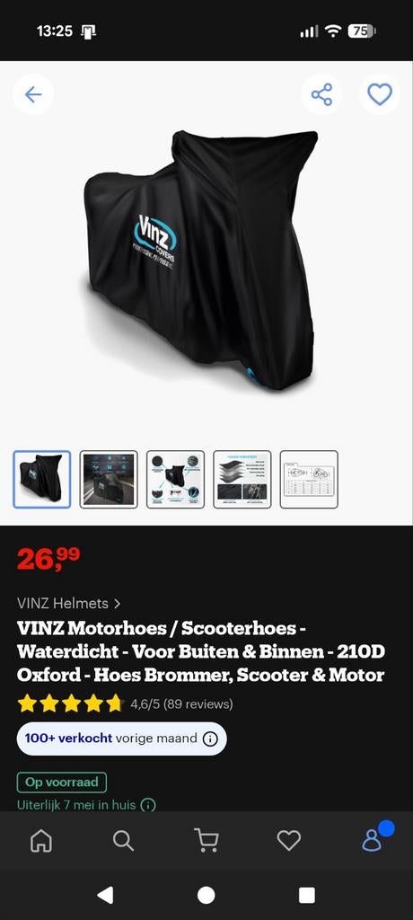 VINZ Motorhoes / Scooterhoes - Waterdicht - 210D Oxford, Motoren, Accessoires | Overige, Ophalen, Nieuw