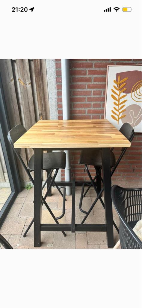 Bartafel met 2 barkrukken, Ophalen of Verzenden, Zo goed als nieuw
