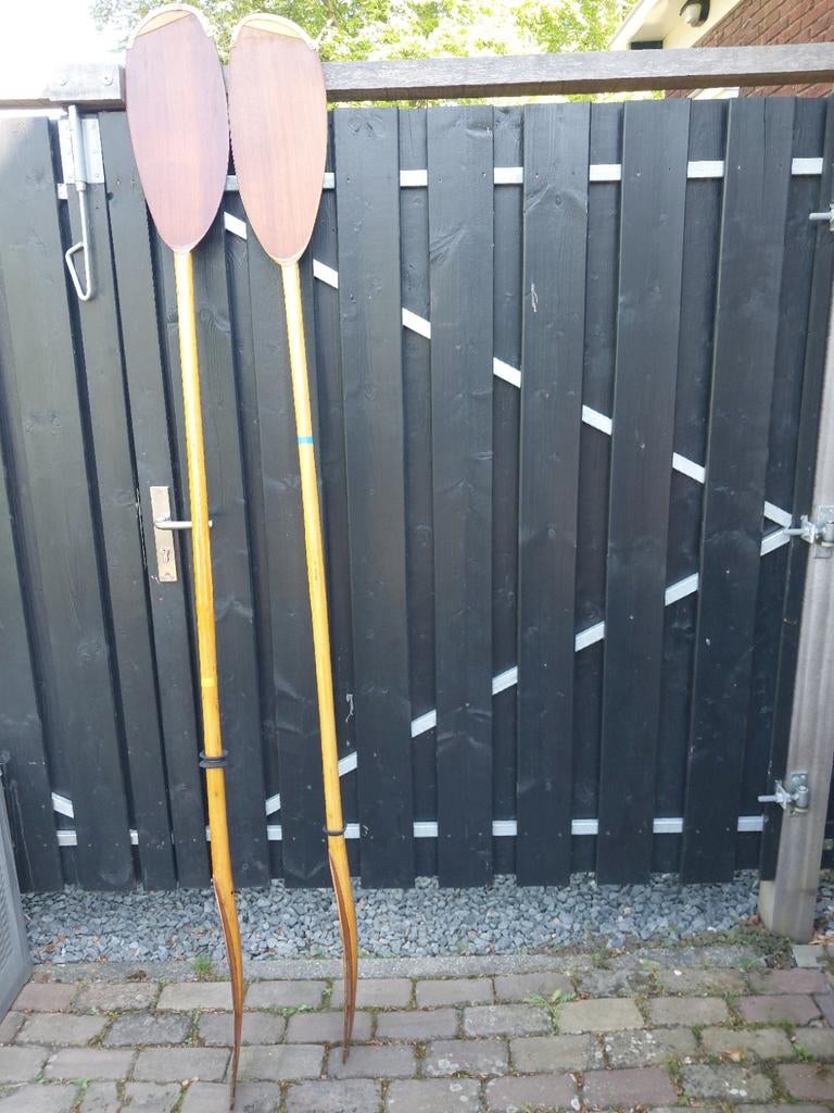Set van 2 houten peddels voor kano of kajak, Ophalen, Gebruikt, Enkelbladige peddel