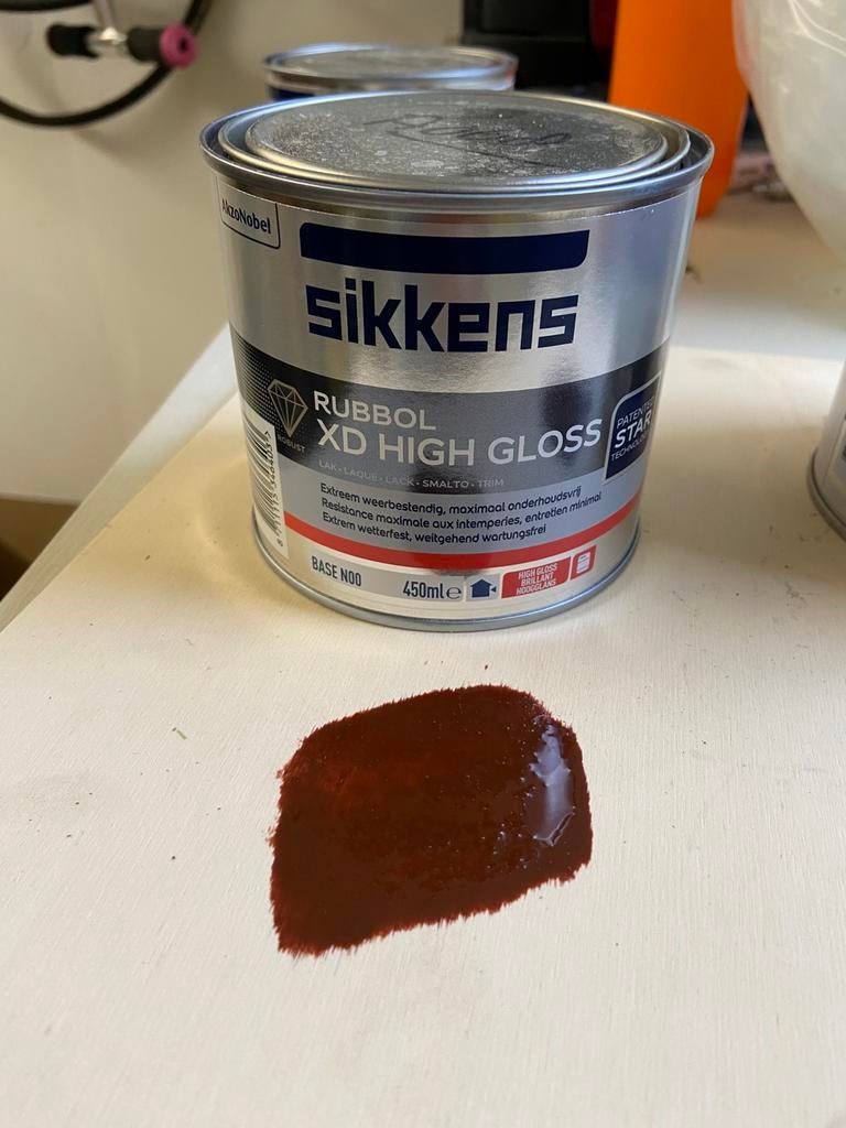 Sikkens rubbol xd high gloss bruin., Ophalen of Verzenden, Zo goed als nieuw, Lak
