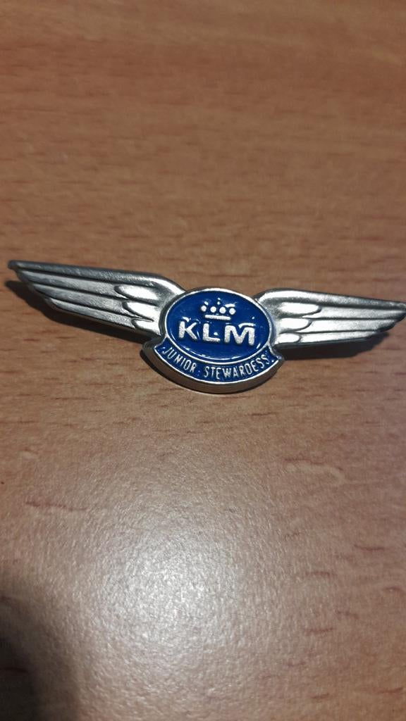 Vintage KLM Junior Stewardess Vleugel Speld, Verzenden, Gebruikt, 1 t/m 20