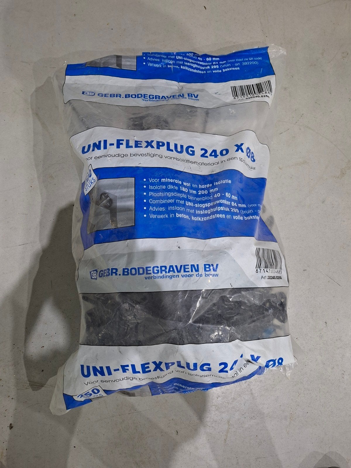 UNI-FLEXPLUG 240 x Ø8 - Isolatiepluggen, Ophalen of Verzenden, Nieuw, 250 mm of meer, Pluggen