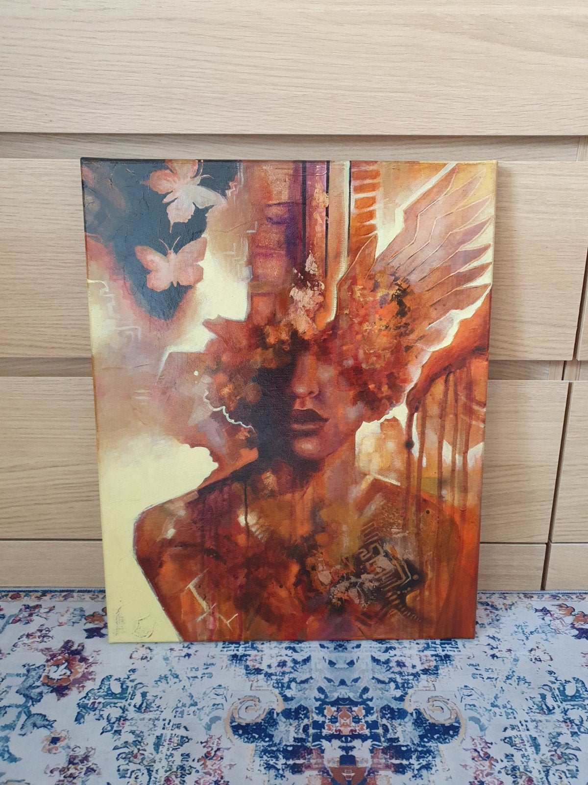 Acrylverf schilderij vrouw 40x50cm, Ophalen of Verzenden