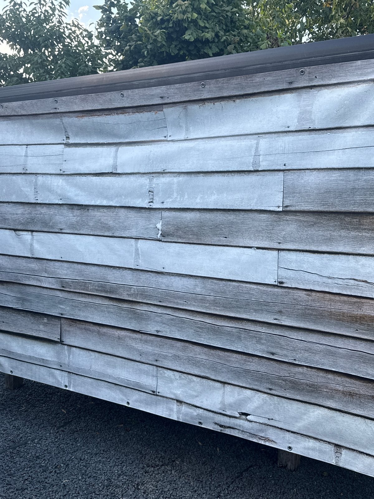 Vinyl tuindoek vintage schutting 280x180cm ZGAN, Tuin en Terras, Ophalen, Zo goed als nieuw