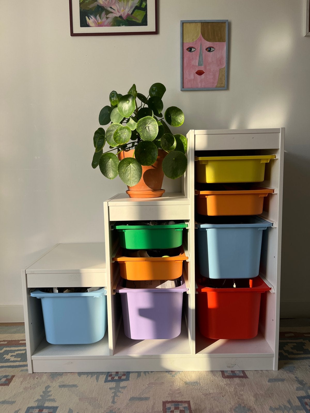 Trofast ikea commode met kleur doosen, Ophalen of Verzenden, Zo goed als nieuw, 75 tot 100 cm, Minder dan 50 cm