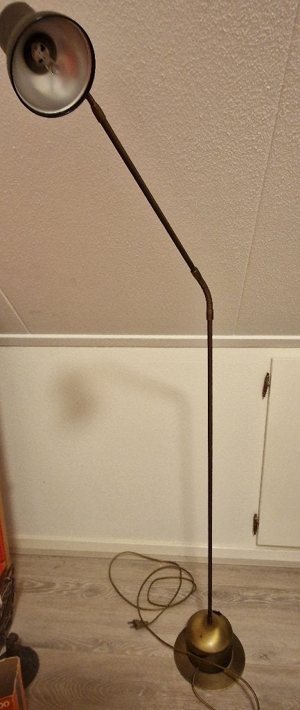 Leeslamp staand, metaal, Huis en Inrichting, Lampen | Vloerlampen, Ophalen, Gebruikt, Metaal, 150 tot 200 cm