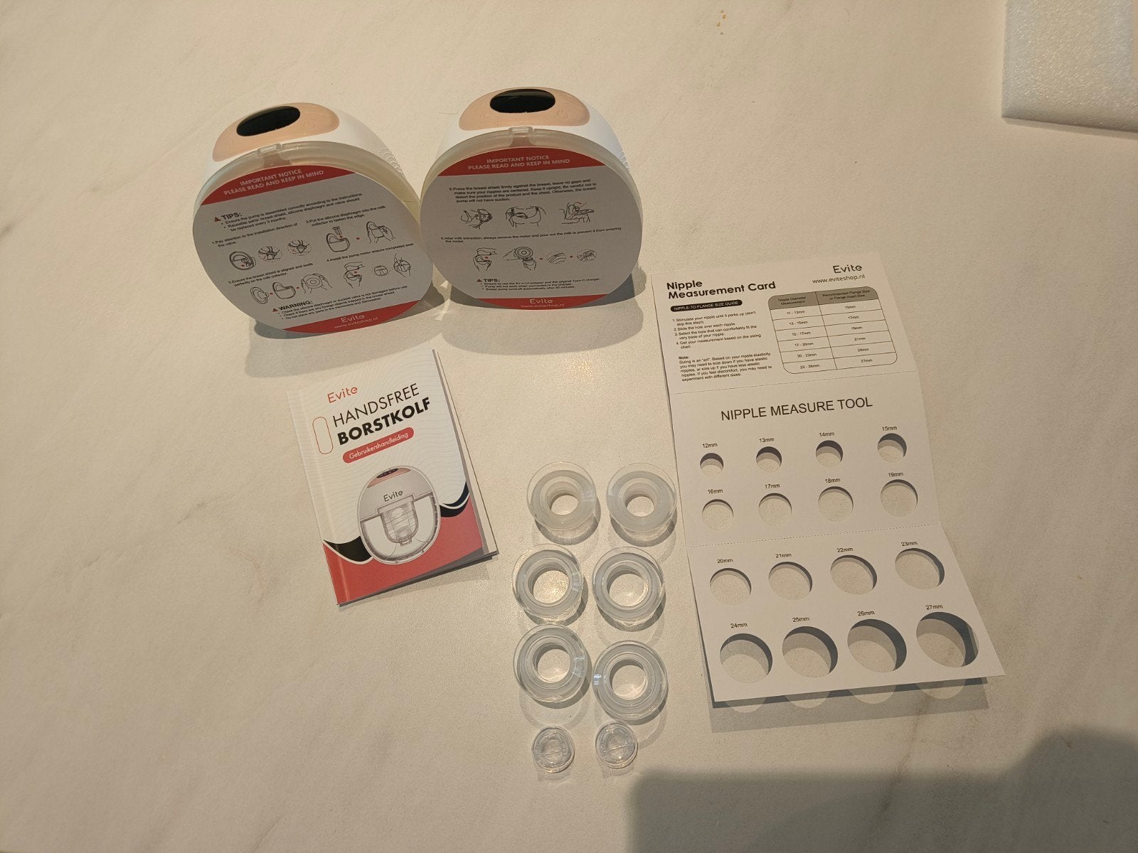 Evite Handsfree Borstkolf - Dubbelzijdig en Draagbaar, Draagbaar, Borstkolf, Ophalen of Verzenden, Zo goed als nieuw