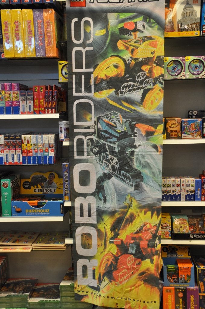 Lego originele Roborider winkel banner +- 25 jaar oud zgan, Overige thema's, Lego, Ophalen of Verzenden, Zo goed als nieuw