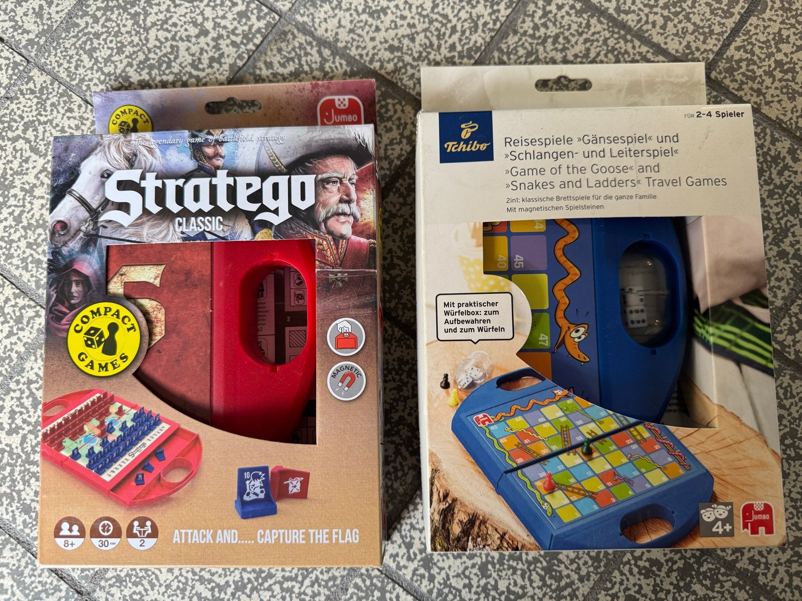 2 Nieuwe Compacte Reisspellen: Stratego & Ganzenbord/Slangen