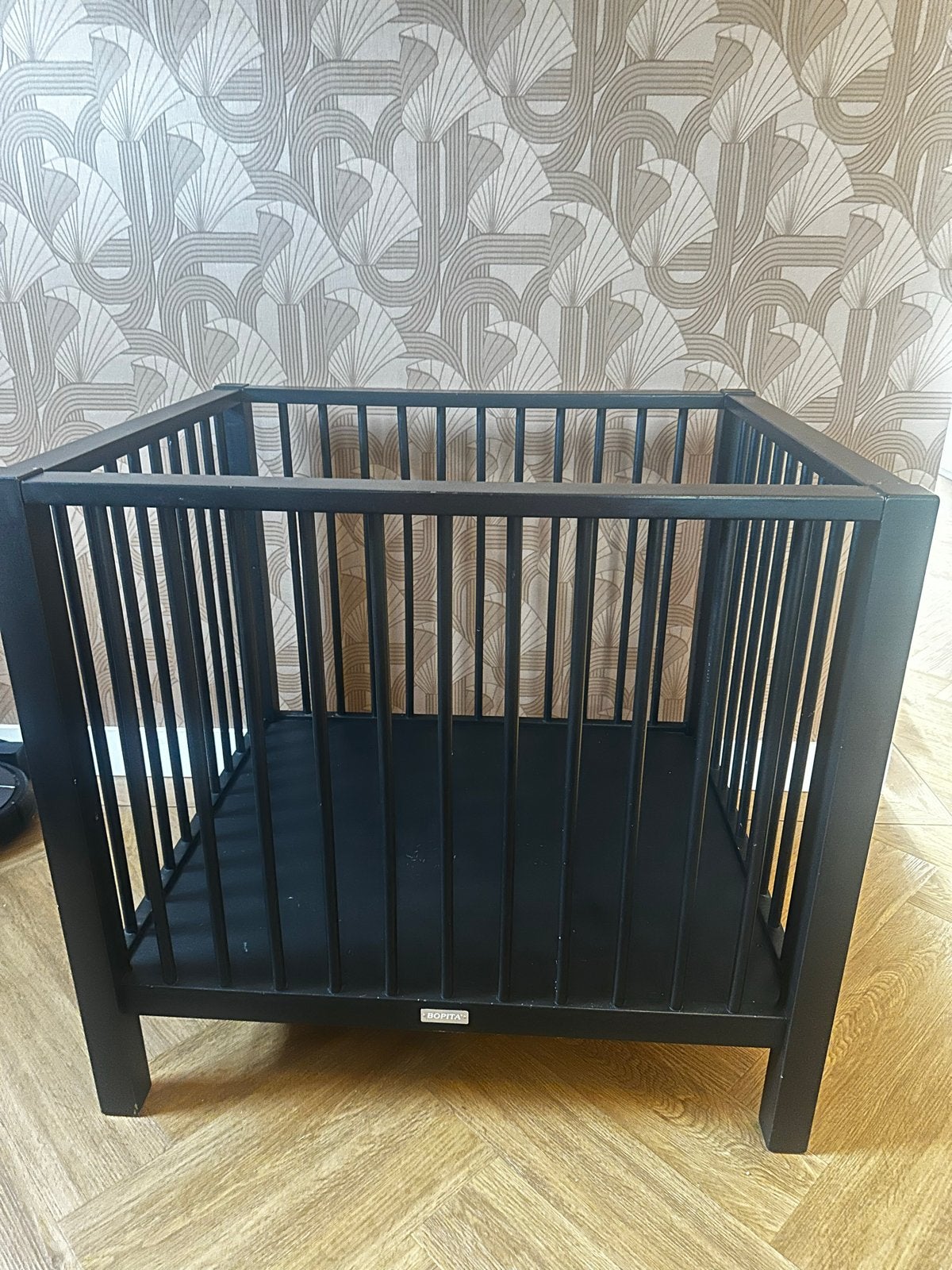 Zwarte houten box Bopita, Kinderen en Baby's, Ophalen, Zo goed als nieuw, Vierkant