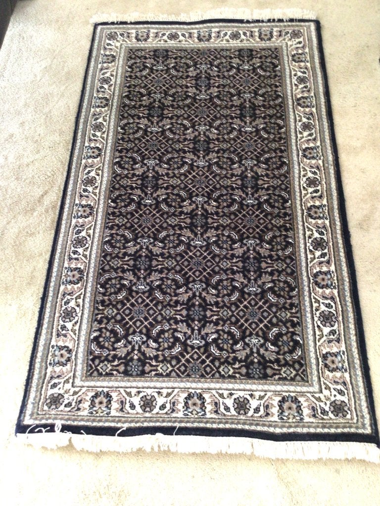 Oosters tapijt, Ophalen, Gebruikt, Blauw, 50 tot 100 cm