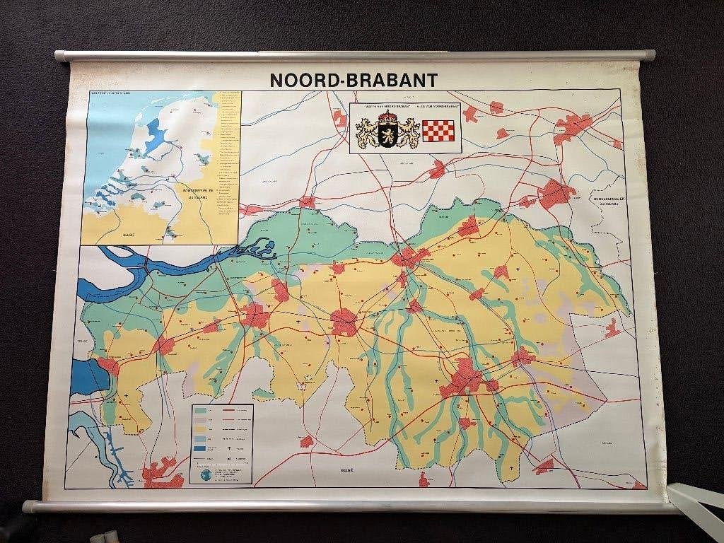wandkaart provincie Nederland, Landkaart, J en B Holstra, 1800 tot 2000, Nederland