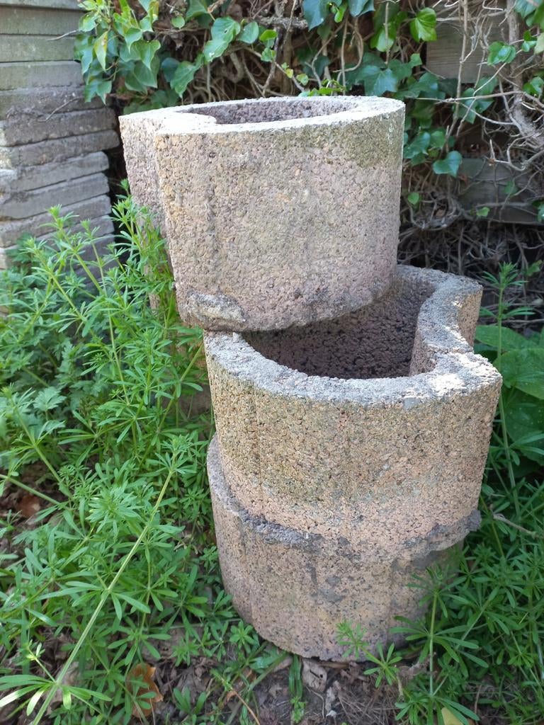 Betonnen bloembak stenen, Tuin en Terras, Ophalen, Rond, Minder dan 30 cm