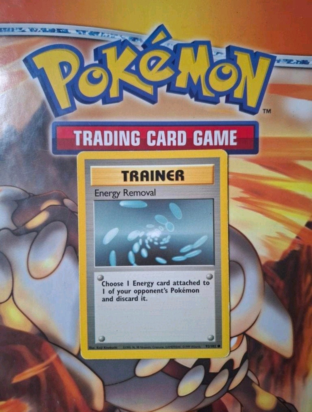 Energy removal 92/102 Base set pokemon kaart Engels, Ophalen of Verzenden, Gebruikt, Losse kaart