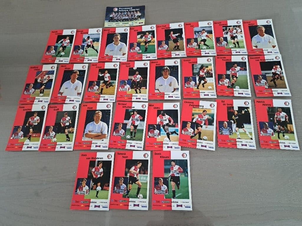 28 spelerskaarten Feyenoord 96-97, Verzamelen, Ophalen of Verzenden, Zo goed als nieuw, Feyenoord, Spelerskaart