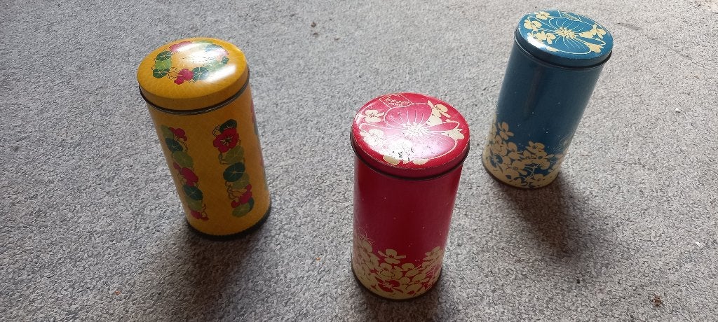 3  verschillende vintage beschuitbussen, Ophalen of Verzenden, Gebruikt, Beschuit, Overige merken
