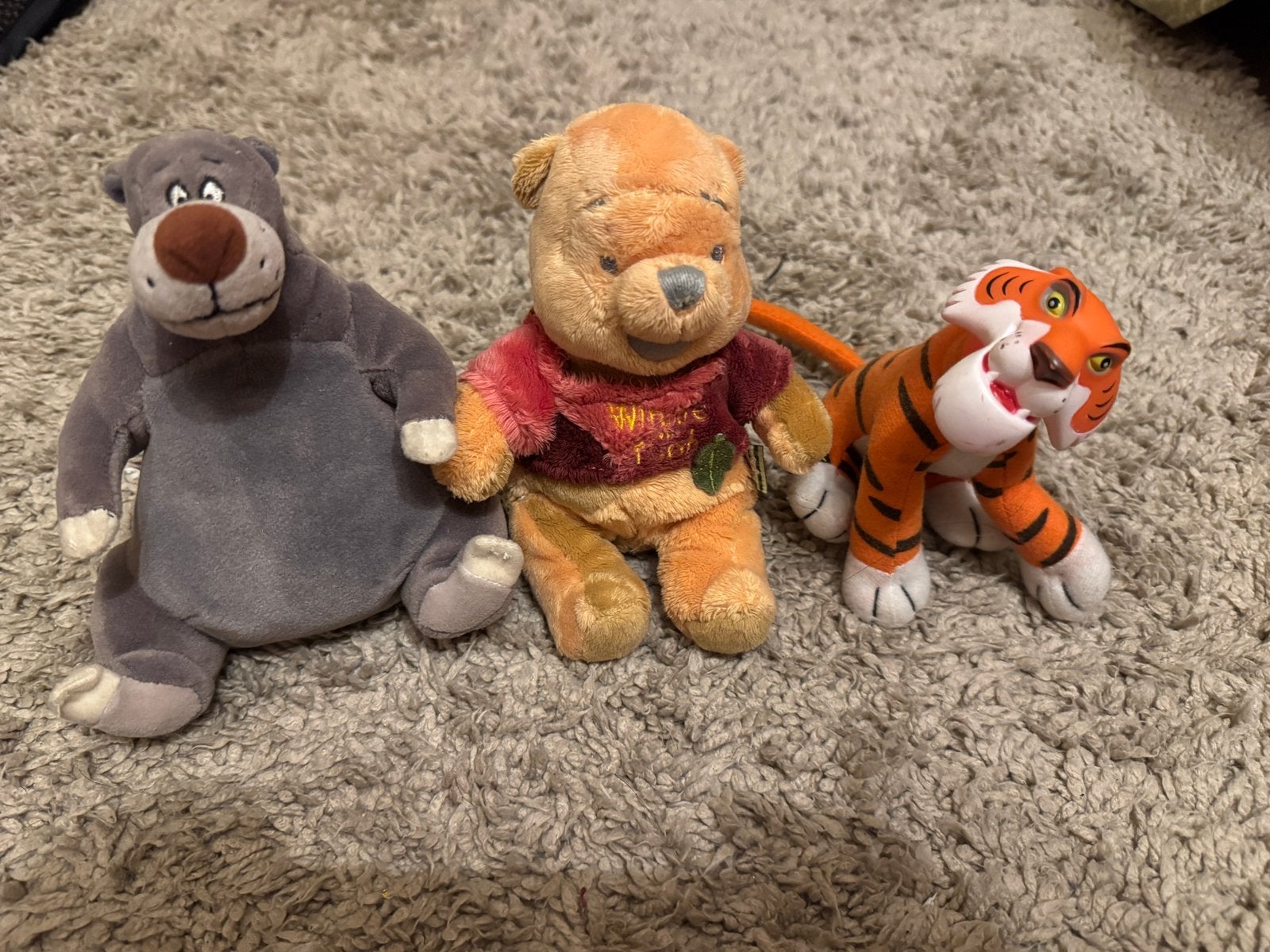 Disney Knuffels: Baloo, Winnie de Poeh en Tijger, Gebruikt, Disney, Beer, Grijs