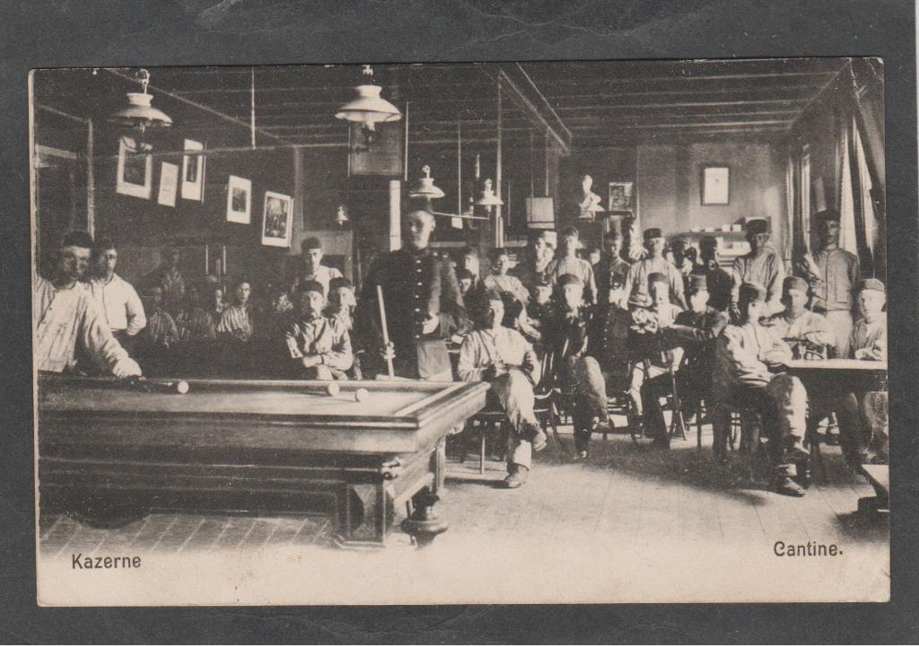 leeuwarden  kazerne met biljart en militairen, Verzenden, Voor 1920, Gelopen, Friesland