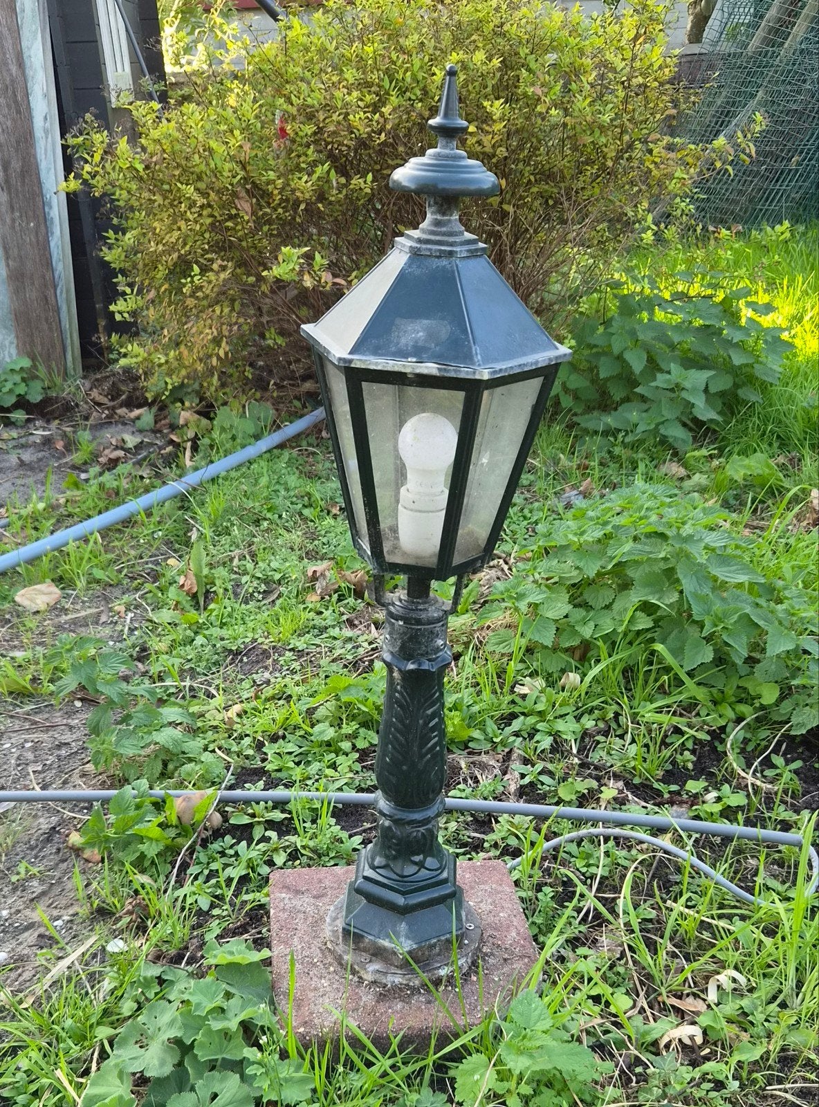 Antieke buitenlampen: wandlamp en staande lamp, Tuin en Terras, Ophalen, Gebruikt, Minder dan 50 watt, Staande lamp