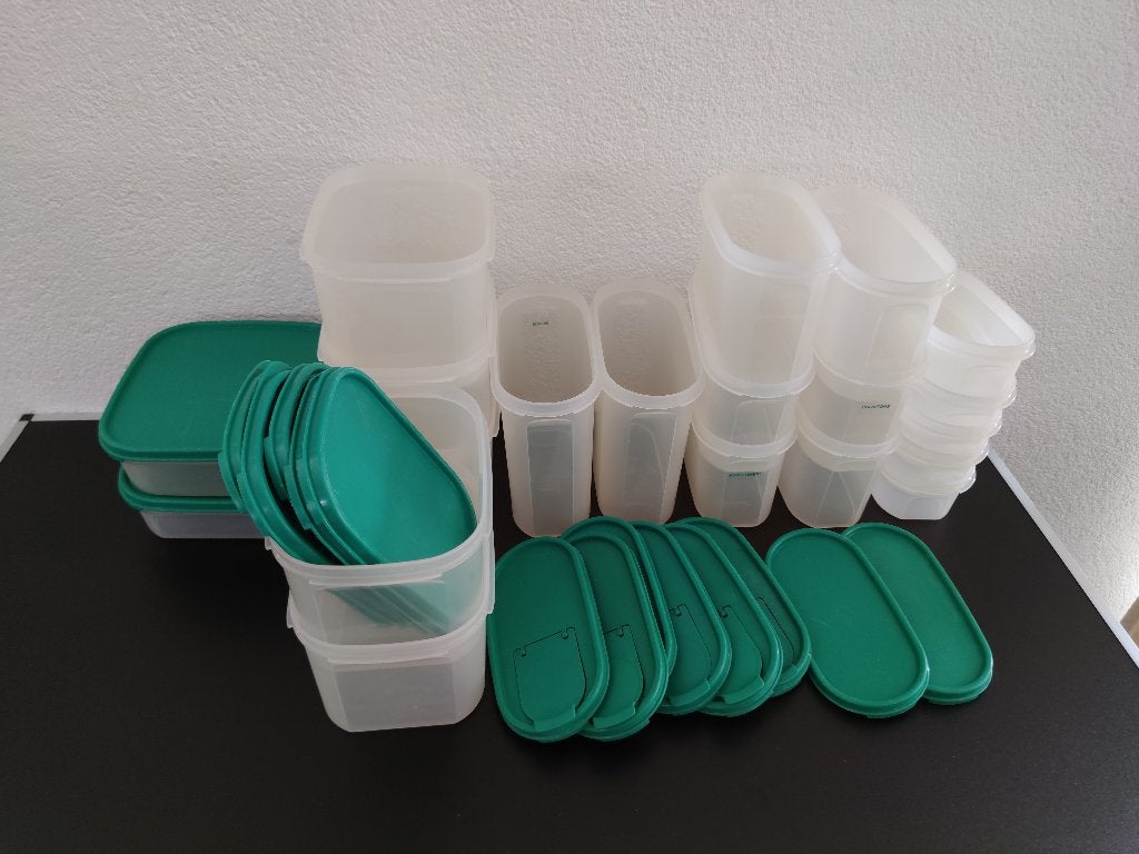 Tupperware 15x Set ruimtespaarders Groen, Ophalen of Verzenden, Gebruikt, Groen, Overige typen