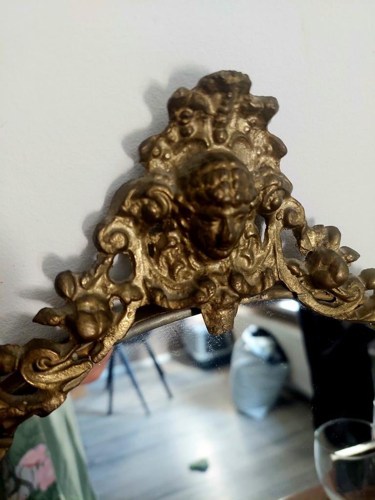 Vintage Spiegel met Barokke Details, Ophalen of Verzenden, Overige vormen, Minder dan 50 cm, Minder dan 100 cm