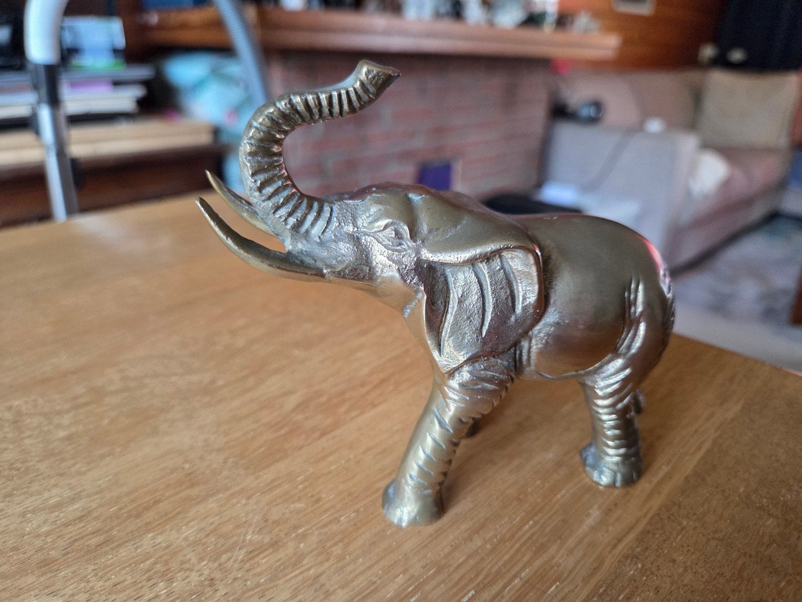 Massief messing olifant - Decoratief beeldje, Antiek en Kunst, Ophalen of Verzenden
