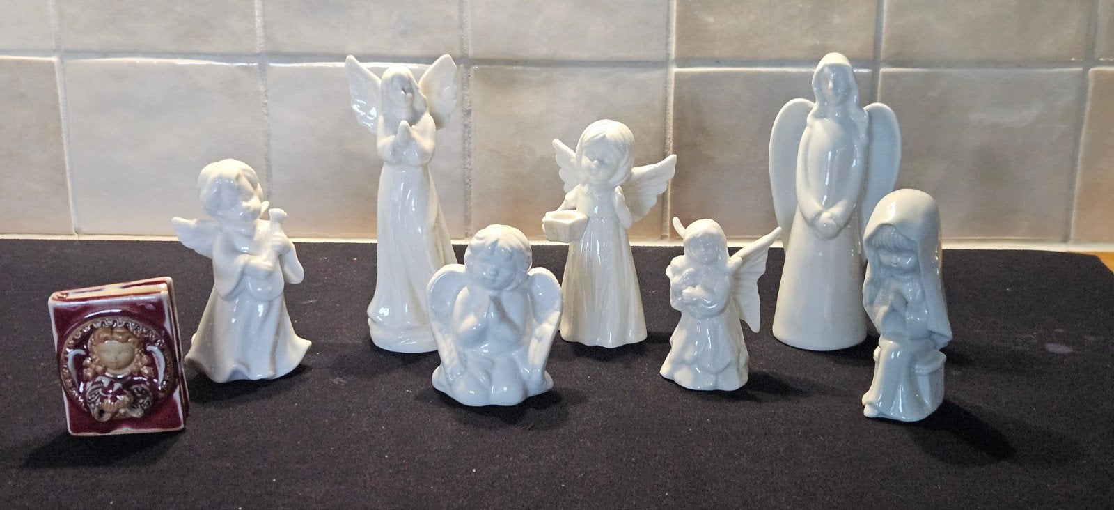7 Witte Engeltjes met Bijbeltje, Ophalen of Verzenden, Religie