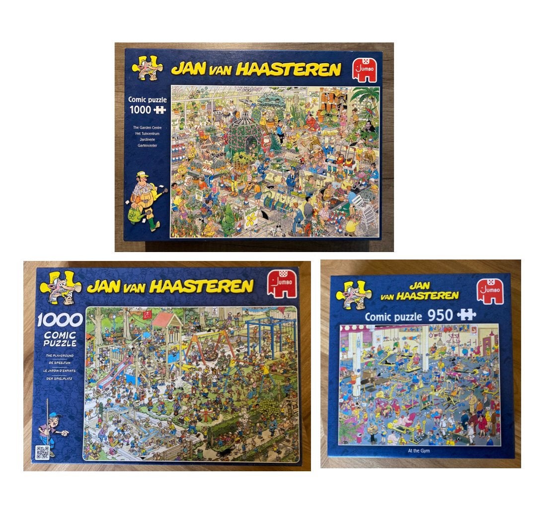 3 jan van Haasteren puzzels, Hobby en Vrije tijd, Denksport en Puzzels, Ophalen, 500 t/m 1500 stukjes, Zo goed als nieuw