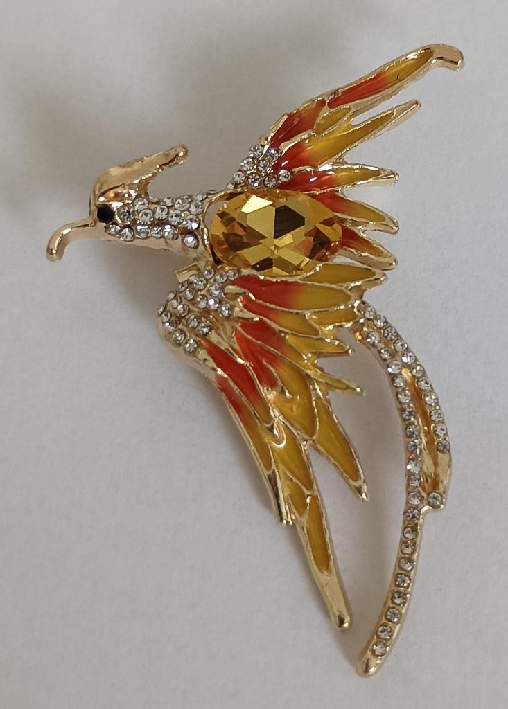 Feniks broche, Sieraden, Tassen en Uiterlijk, Overige materialen, 4 tot 7 cm, Overige kleuren, Nieuw