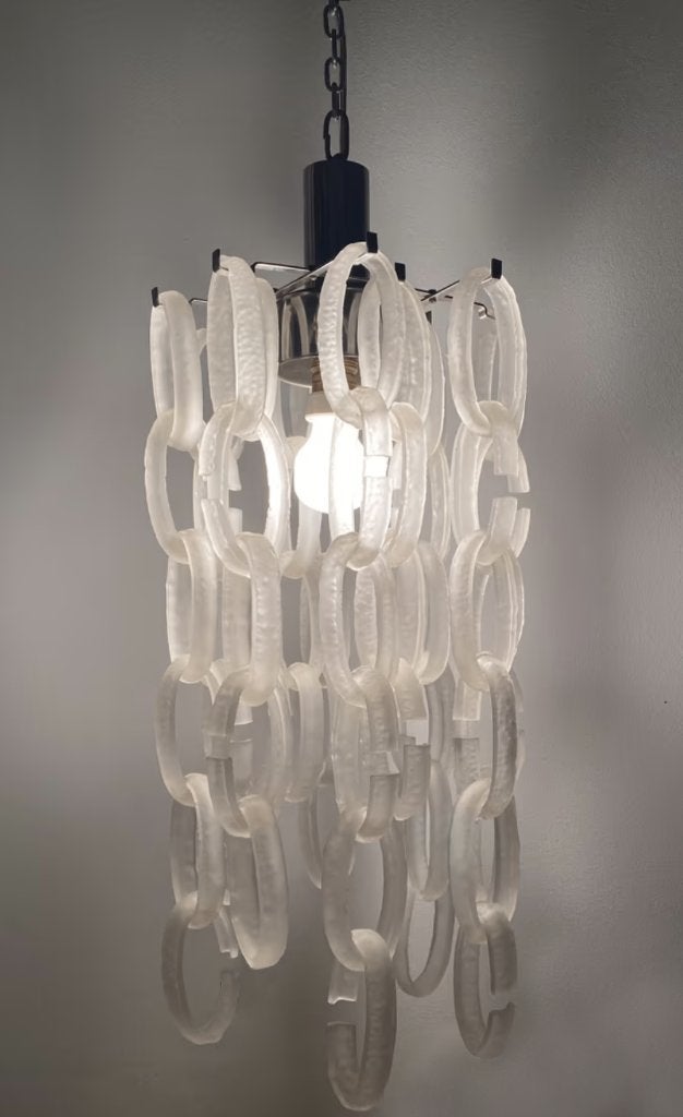 Vintage Giogali Murano glas Italiaans kroonluchter hanglamp, Ophalen, Tweedehands, Tweedehands, Glas