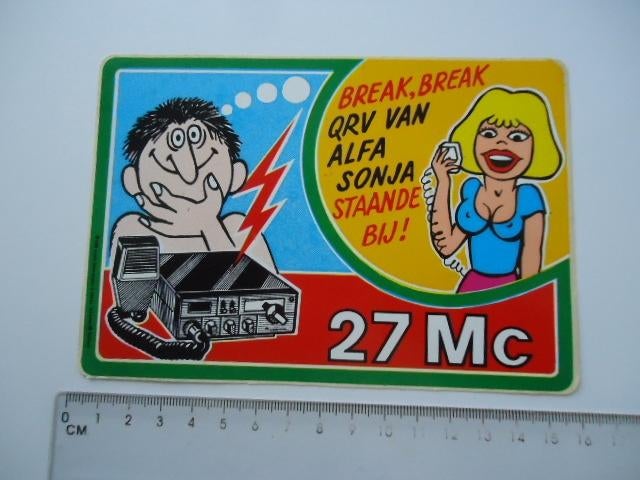 sticker oud 27MC pinup strip bakkie break qrv alfa pin up, Verzenden, Zo goed als nieuw, Bedrijf of Vereniging