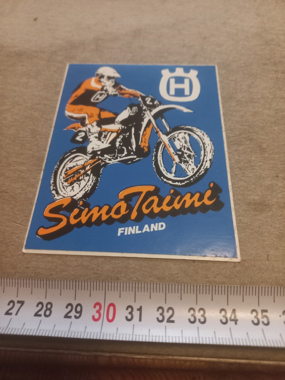 Vintage Husqvarna Simo Taine Finland Sticker, Ophalen of Verzenden