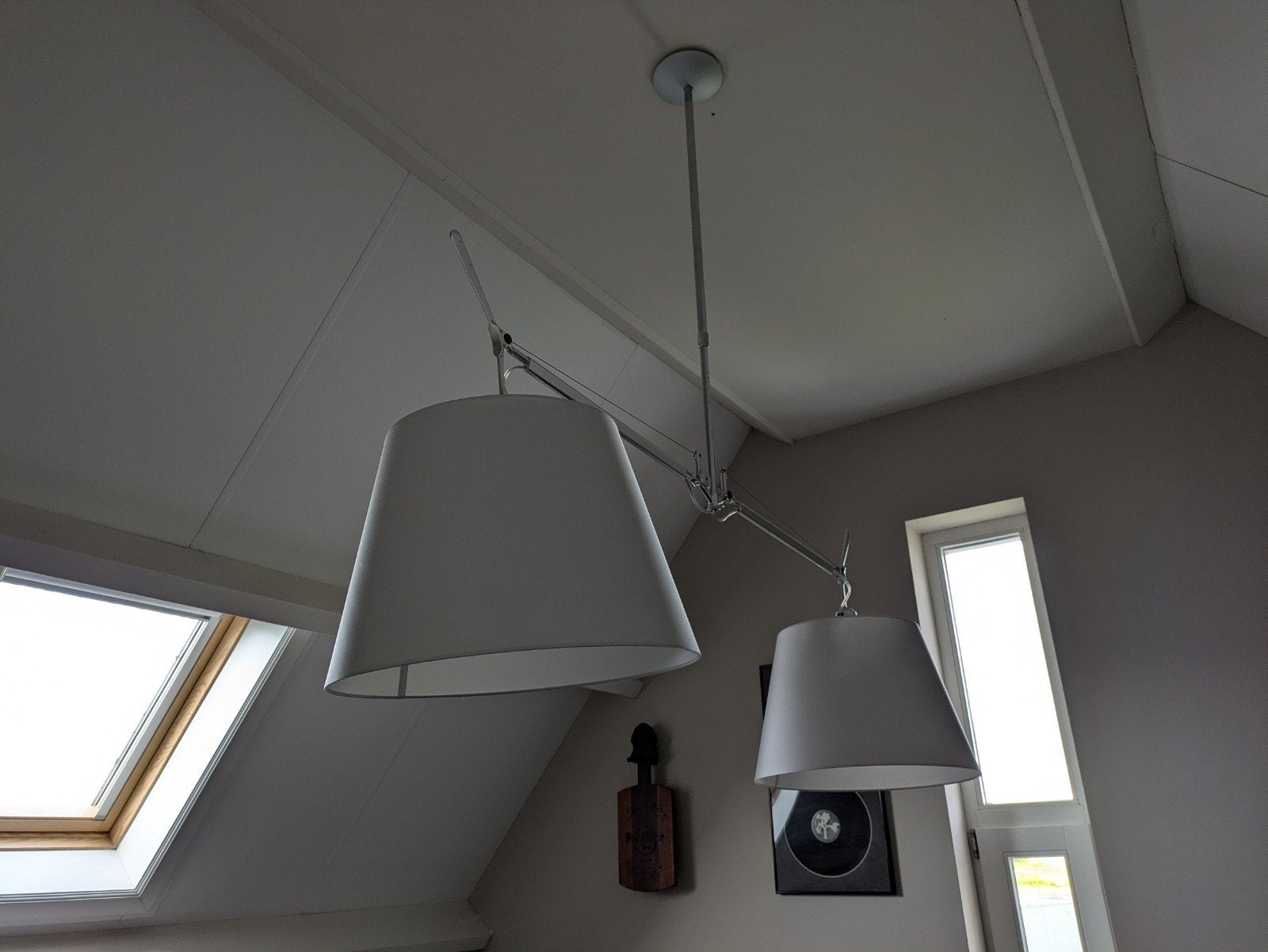 Artemide Tolomeo Basculante Suspension Due Bracci, Ophalen, Gebruikt, E27 (groot), Textiel