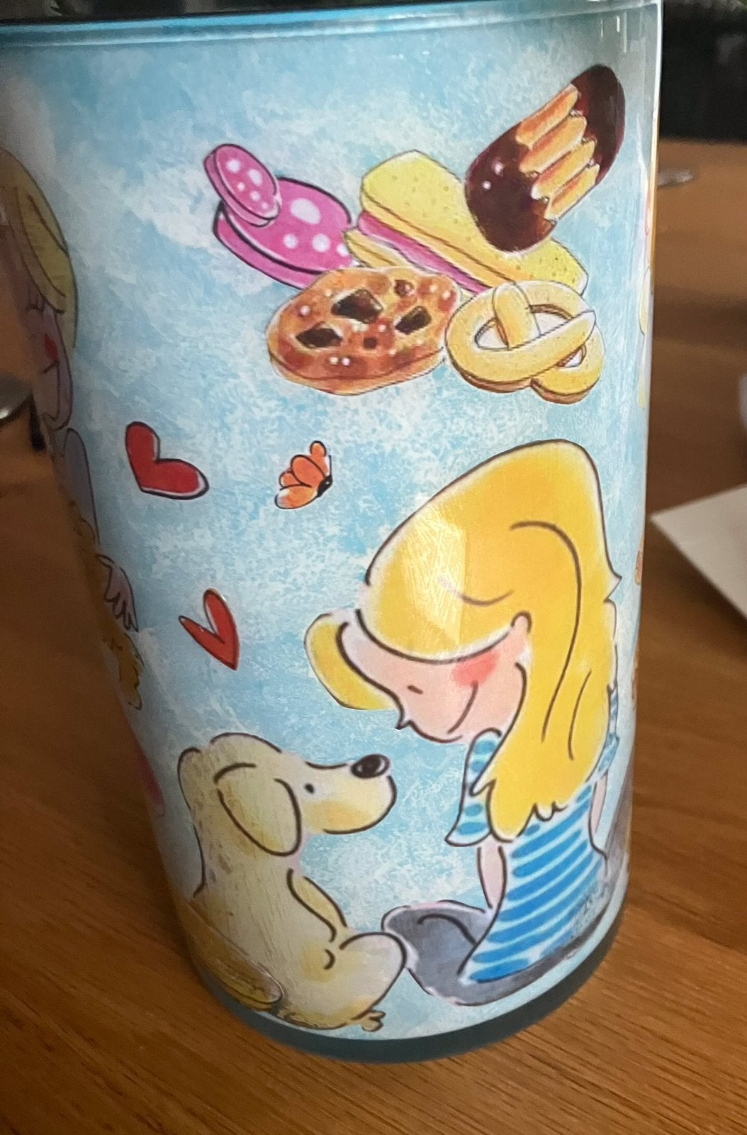 Vaas blond Amsterdam dog lover, Handgemaakt, Blauw, Nieuw, Ophalen of Verzenden