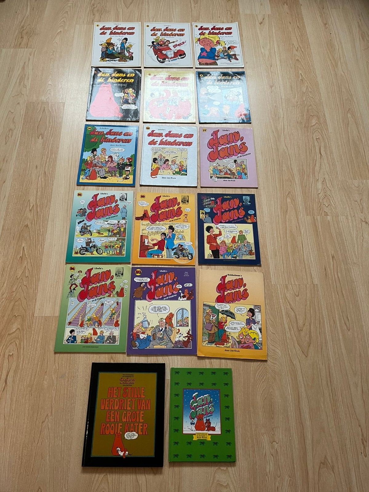 Pakket van 17 stripboeken Jan Jans en de kinderen  Jan Kruis, Meerdere stripboeken, Ophalen of Verzenden, Gelezen