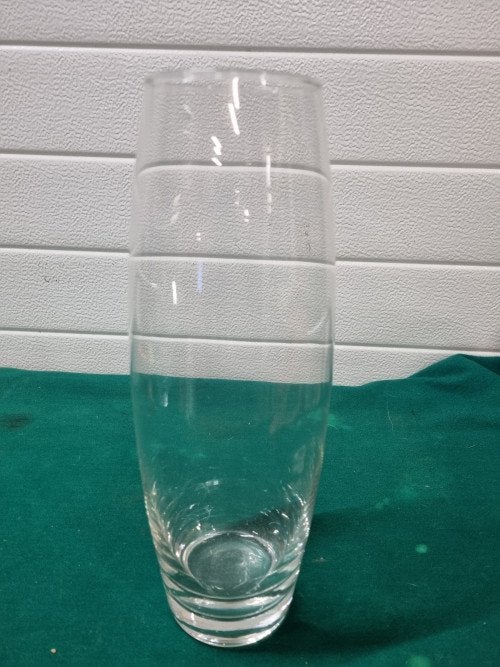 Vaas glas slank dikke bodem, Ophalen of Verzenden