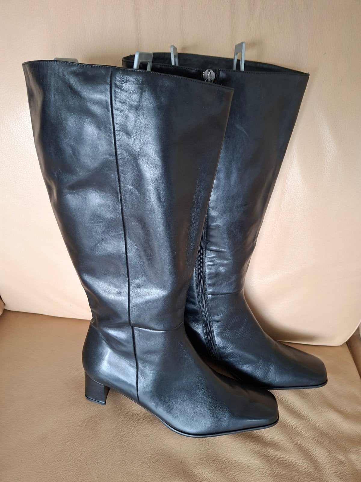 Prachtige Dansi Lederen Kniehoge Laarzen – Maat 40, Kleding | Dames, Schoenen, Zo goed als nieuw, Hoge laarzen, Zwart, Ophalen of Verzenden