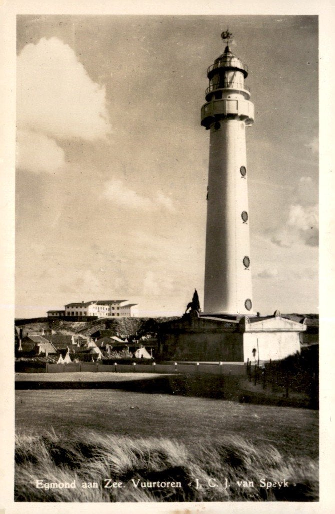 Egmond aan Zee Vuurtoren JGJ van Speyk # 841, Ophalen of Verzenden, 1940 tot 1960, Gelopen, Noord-Holland