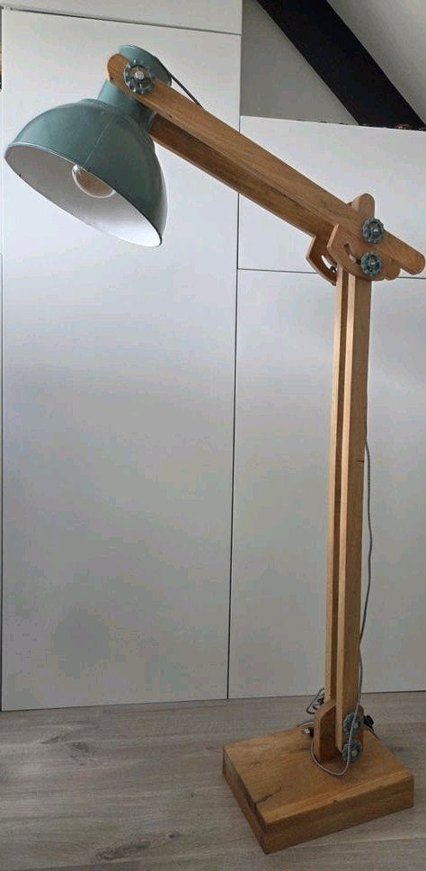Light & Living Vloerlamp 'Edward' - Hout Naturel, Huis en Inrichting, Ophalen, Zo goed als nieuw, Hout, 150 tot 200 cm