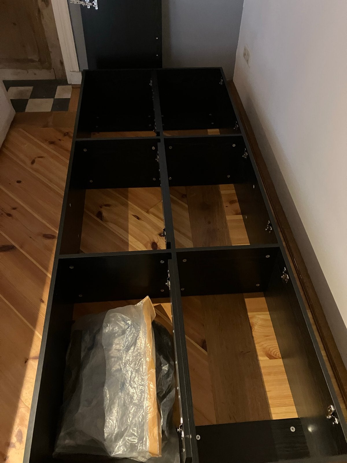 Zwart bedframe met opbergruimte - 70x200 cm, Ophalen, Zwart, Zo goed als nieuw, 200 cm