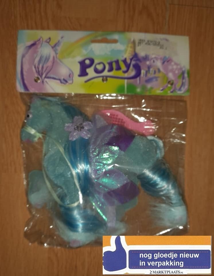 Pony met borsteltje  blauw 16 cm hoog (my little pony), Ophalen of Verzenden, Nieuw