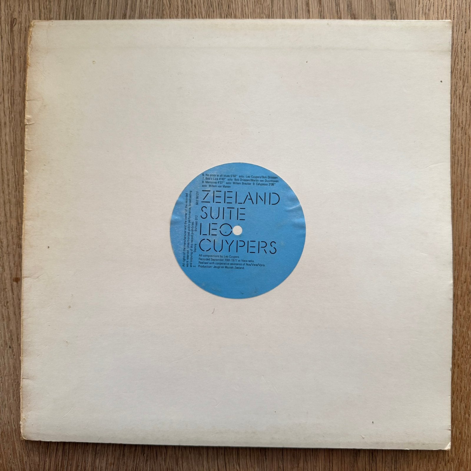 Leo Cuypers Zeeland Suite LP Vinyl 1978 Free Jazz Free Impro, Ophalen of Verzenden, Gebruikt