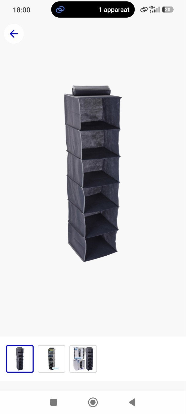 Hangende Kledingkast Organizer met 6 Vakken, Ophalen, Met plank(en), 100 tot 150 cm, Nieuw