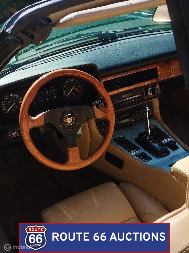 Jaguar XJS V12 Cabriolet | 1989 | Route 66 Auctions, Auto's, Overige carrosserieën, Zwart, Bedrijf, Handgeschakeld