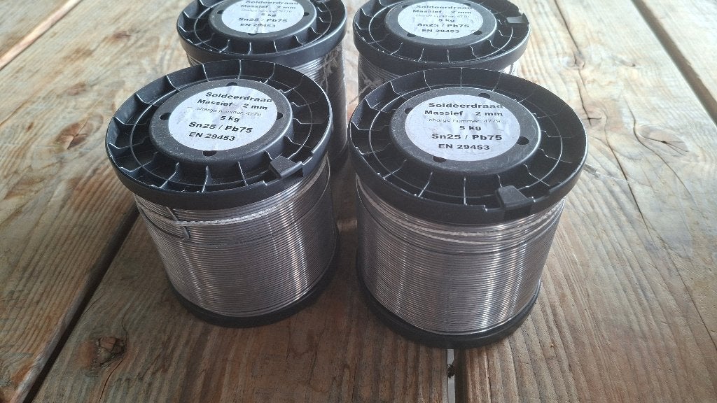 4 Rollen 2mm Massief soldeer tin Soldeerdraad 5 kilo. NIEUW!, ,, Nieuw, Ophalen of Verzenden, ,