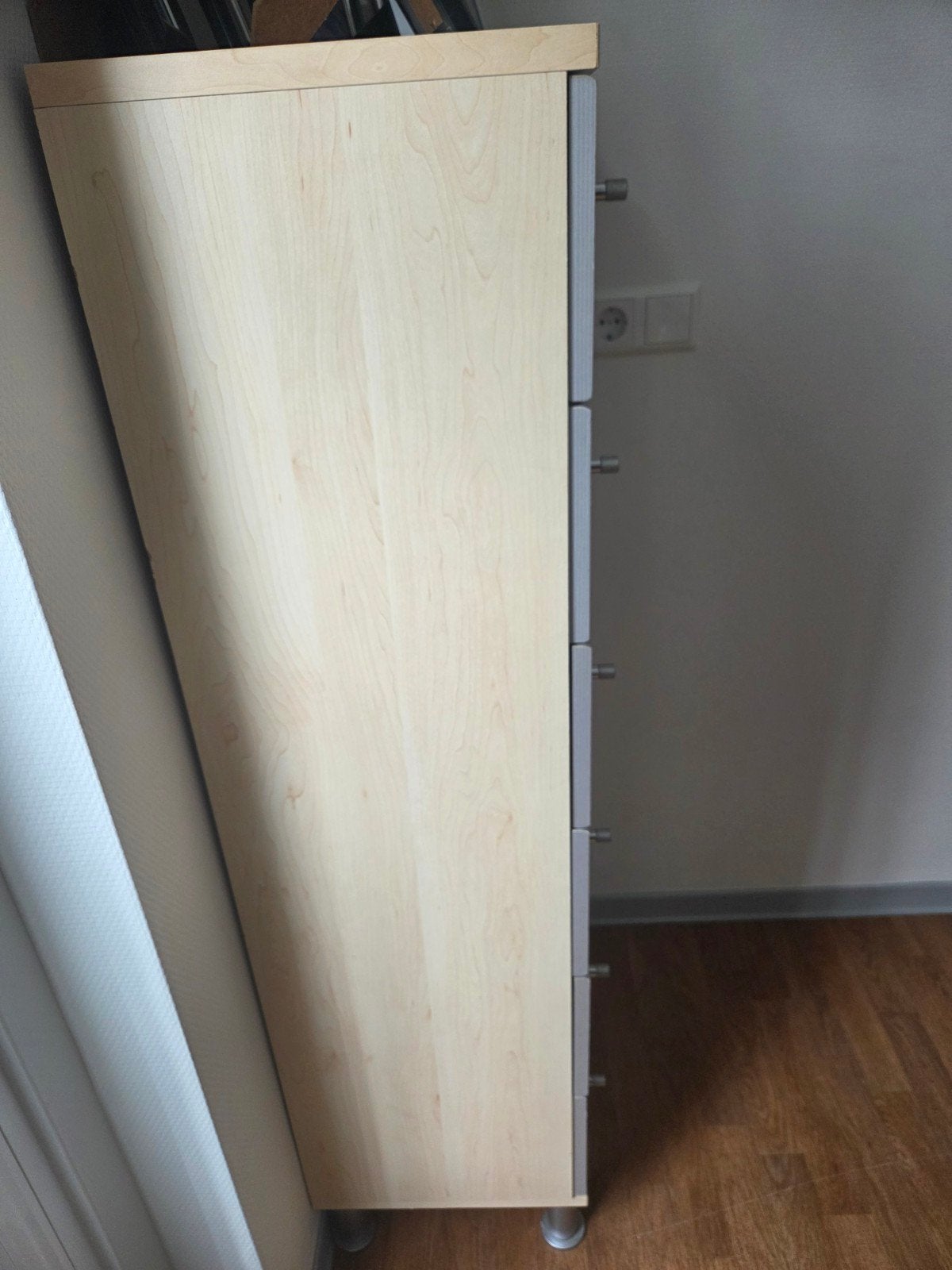 Ladekast met 6 laden - Grijs/Houtkleur, Gebruikt, 100 tot 150 cm, 50 tot 100 cm, 3 of 4 laden