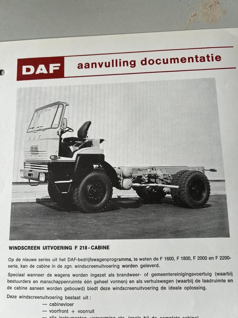 DAF F 1600, 1800, 2000 en 2200 speciale Truck., Ophalen of Verzenden, Zo goed als nieuw, Auto's