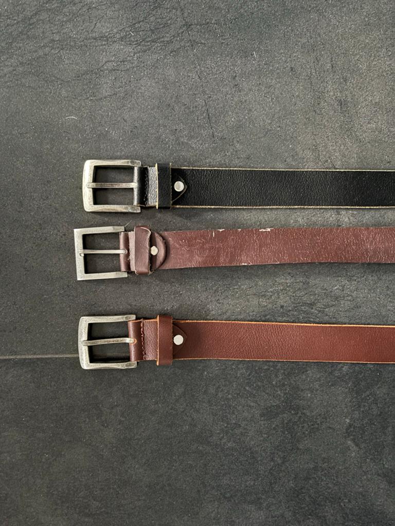 3 Leren riemen, 2 bruin, 1 zwart, 3 stuks € 15, ook los SetE, Overige kleuren, Echt leder, Riem of Ceintuur, Gedragen