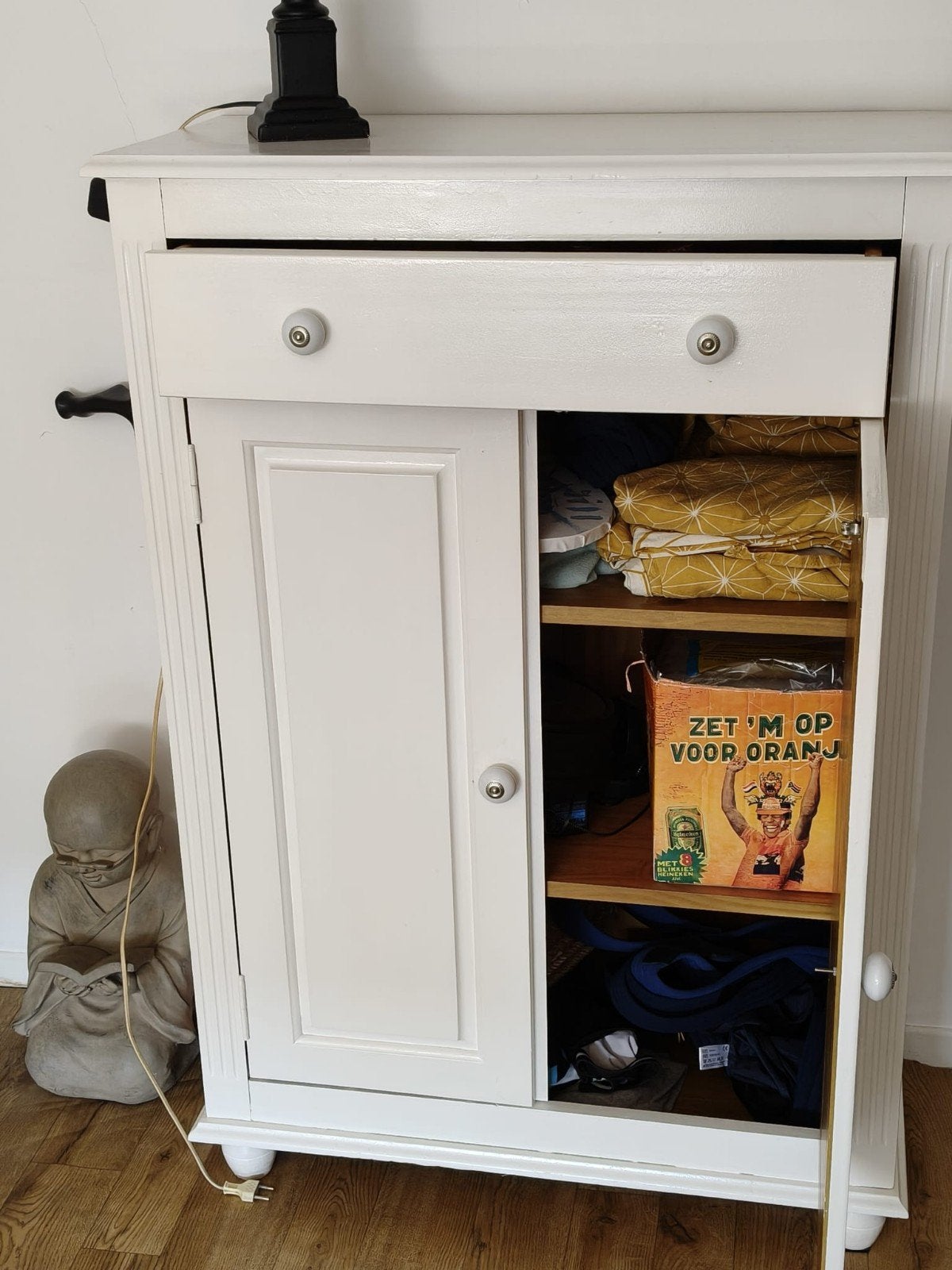 Witte kast met lade en deuren - 120x80x36 cm, Huis en Inrichting, Kasten | Overige, Ophalen of Verzenden, Gebruikt