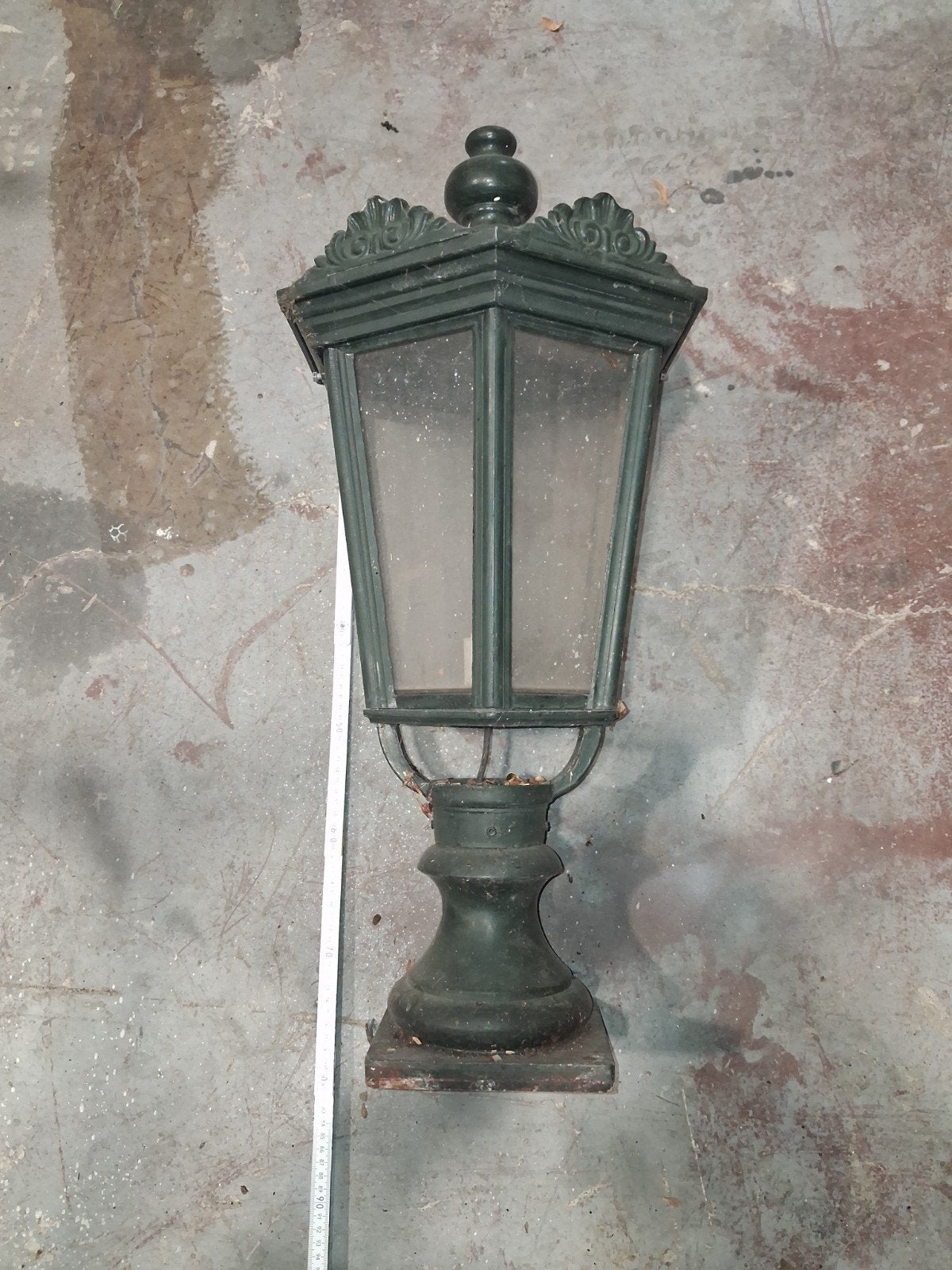 Antieke lantaarnpaal, gietijzer, donkergroen, Ophalen of Verzenden